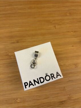 Pandora Silver Dangle Heart Lock Charm - Silver